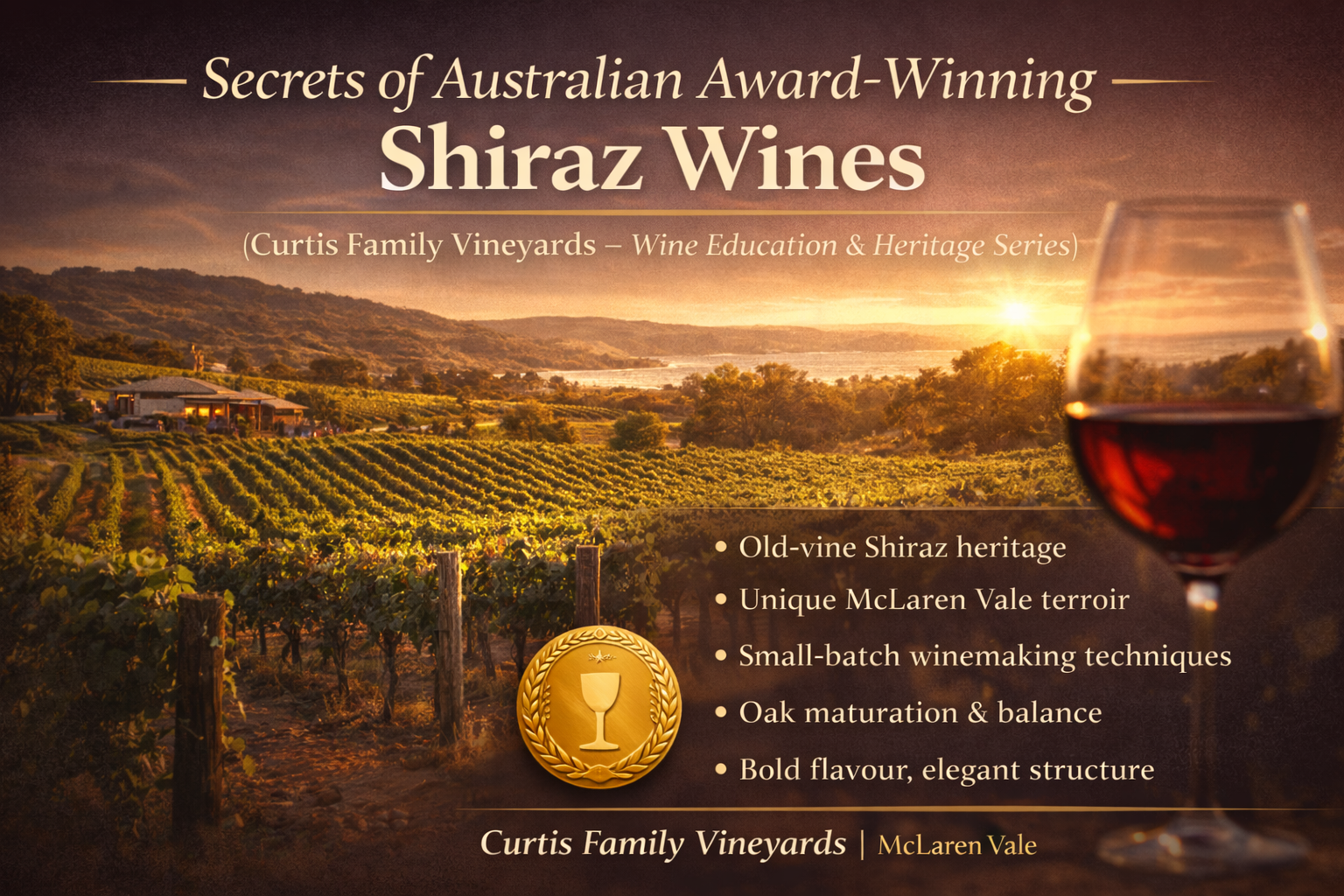 Australian Award-Winning Shiraz wines from Curtis family vineyards