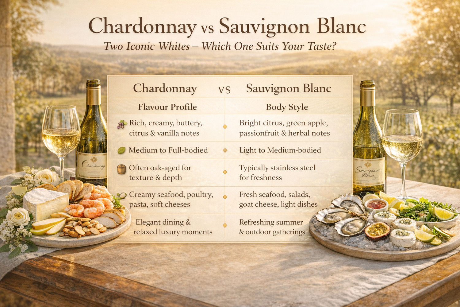 Chardonnay to Sauvignon blanc Wine from Curtis family vineyards, Mclaren vale