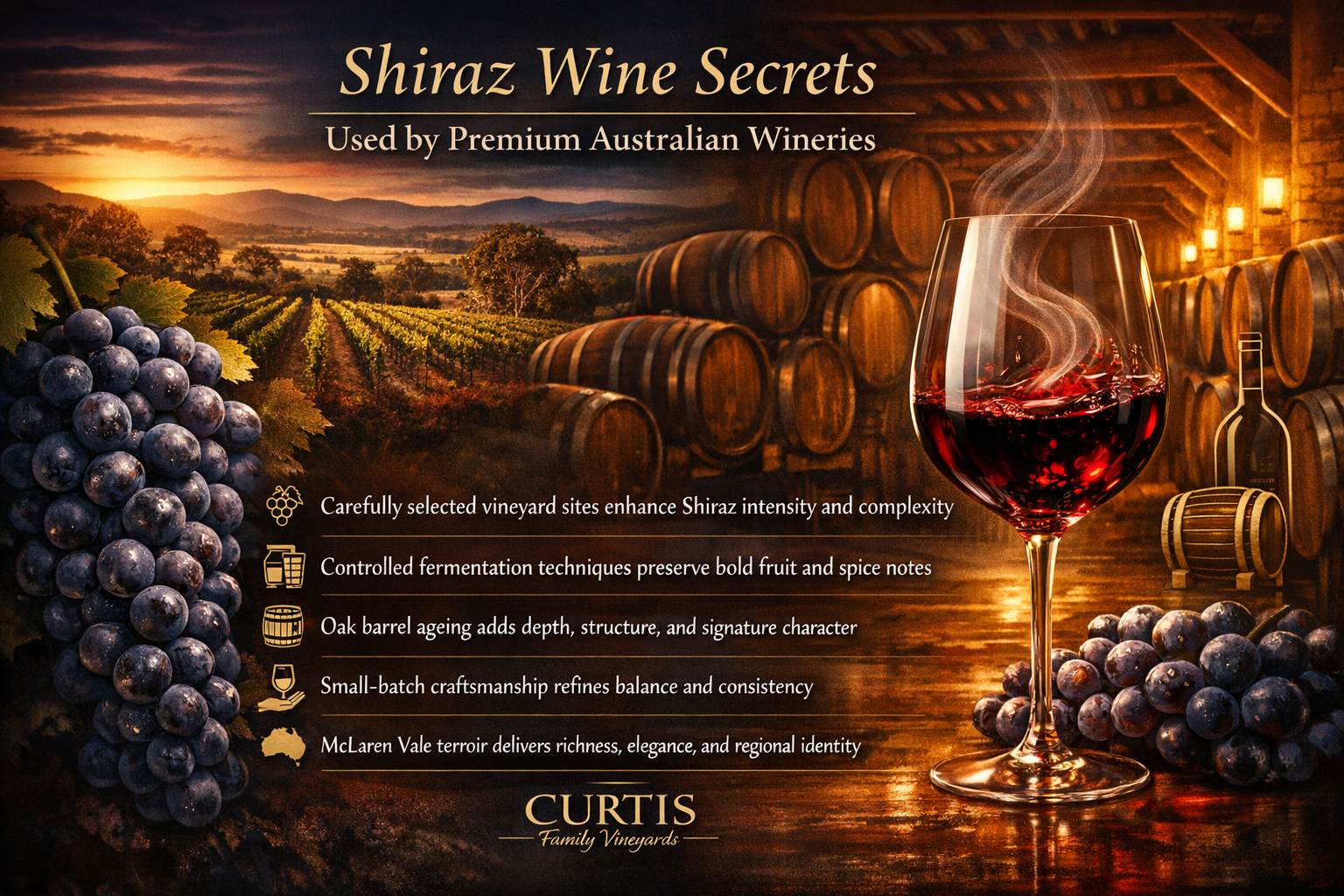Shiraz Wine Secrets from Mclaren Vale - Curtis family Vineyards