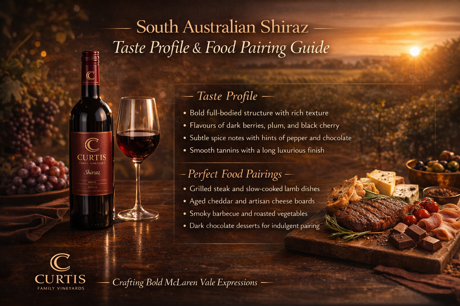 South Australian Shiraz Wine from Mclaren Vale, Curtis family vineyards