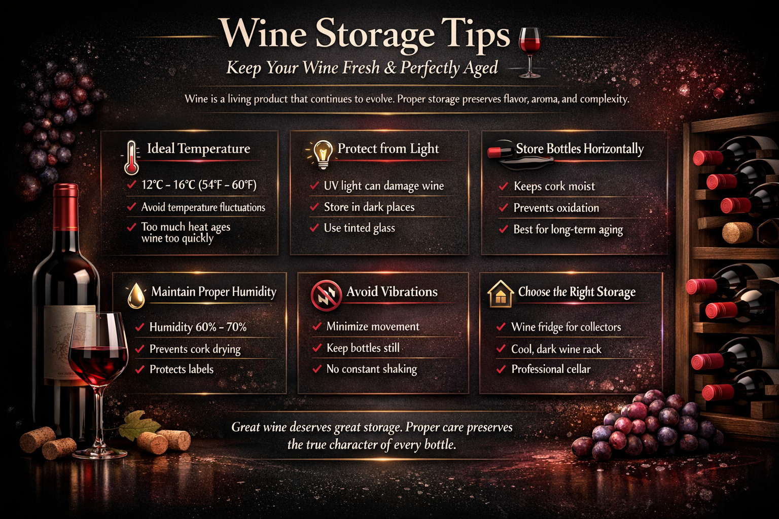 Wine storage tips for the perfect bottle - Curtis Family Vineyards