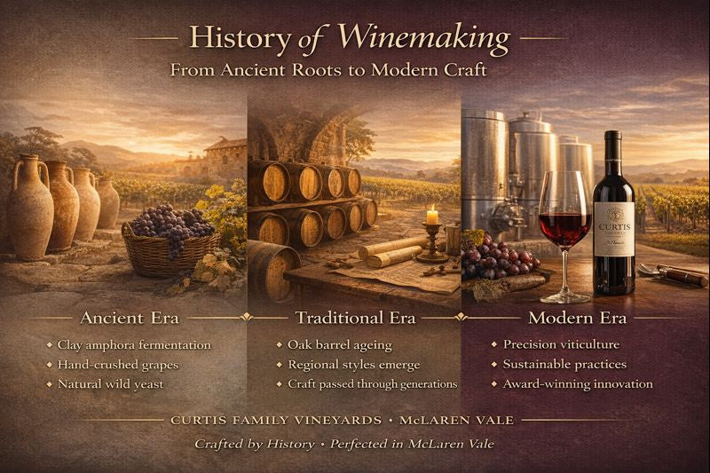 Winemaking from Ancient to Modern Times guide by Curtis Family vineyards