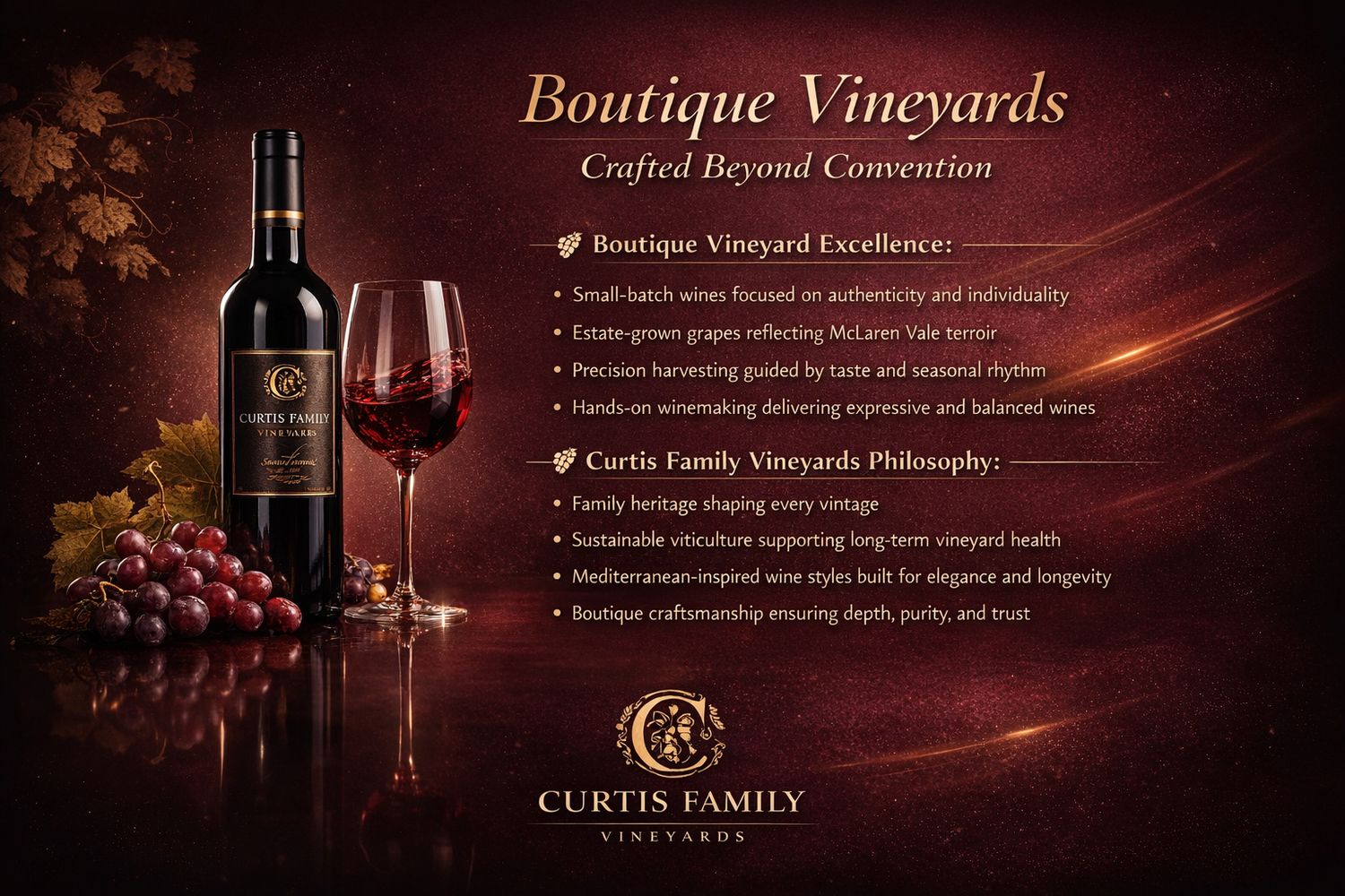 Boutique Vineyards from Mclaren Vale-   Curtis Family Vineyards