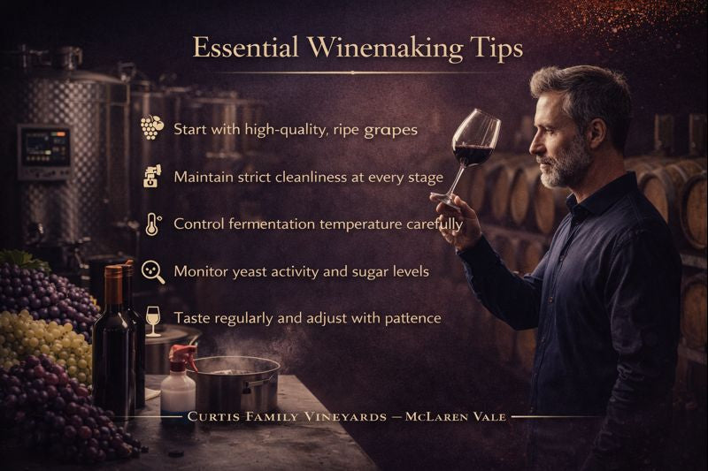 Essential winemaking tips at Curtis Family Vineyards