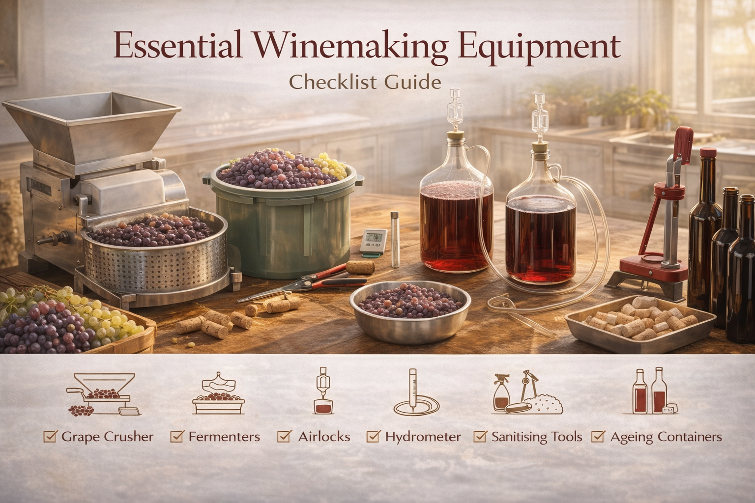 Wine Equipment Checklist guide from Curtis Family Vineyards
