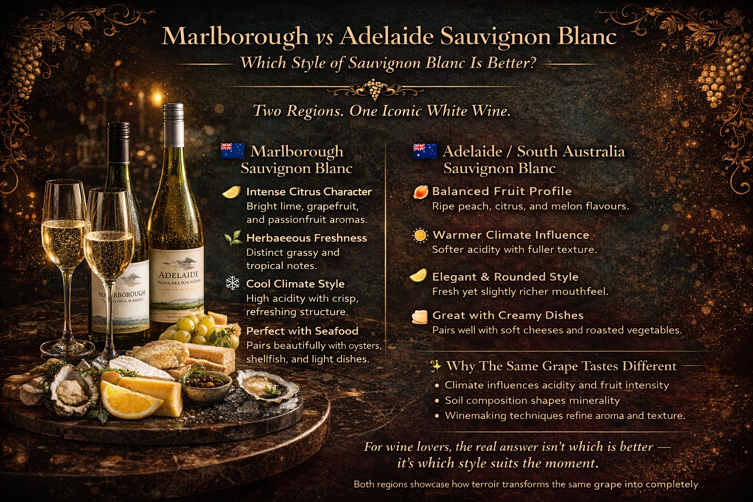Marlborough vs Adelaide Sauvignon Blanc - Curtis Family Vineyards