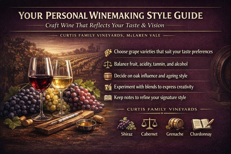 Your Personal winemaking style guide by Curtis Family Vineyards, Mclaren Vale